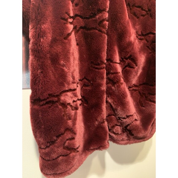 RARE Shaved Silhouette Running Horses Black Mountain Outdoor Deep Pile Coat  Lg - Picture 10 of 16